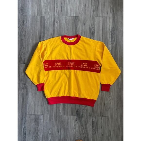 Vintage Iowa State Sweater Unisex Size Small, Yellow/Red, Crewneck, Embroidered - Picture 1 of 6